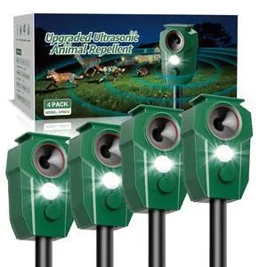 Solar-Powered Ultrasonic Animal Repeller for Outdoor Yards & Gardens with Motion Sensor Waterproof Deer Repellent Devices Repel Deer, Raccoons, Rabbits & Cats Solar-Powered Ultrasonic Animal Repeller for Outdoor Yards & Gardens with Motion Sensor Waterproof Deer Repellent Devices Repel Deer, Raccoons, Rabbits & Cats