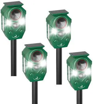 Motion Activated Deer & Cat Repellent Outdoor, Solar Ultrasonic Animal Repeller with LED Flashing Lights, Humane Waterproof Pest Deterrent for Yard, Garden, Lawn & Farm Motion Activated Deer & Cat Repellent Outdoor, Solar Ultrasonic Animal Repeller with LED Flashing Lights, Humane Waterproof Pest Deterrent for Yard, Garden, Lawn & Farm