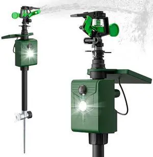 2 Packs Motion Activated Animal Repeller with Water Sprinkler, Solar Powered Deer Repellent Devices, IP65 Waterproof Cat Repellent Outdoor with Flashing Light, Deter Foxes Skunks Raccoons from Garden 2 Packs Motion Activated Animal Repeller with Water Sprinkler, Solar Powered Deer Repellent Devices, IP65 Waterproof Cat Repellent Outdoor with Flashing Light, Deter Foxes Skunks Raccoons from Garden