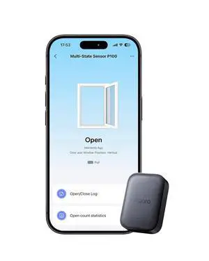 Multi-State Sensor P100, Door and Window & Vibration Sensor, Black | Thread/Zigbee, Open/Close or Object Monitoring, 10-Level Sensitivity, Supports Apple Home, Home Assistant, Alexa Multi-State Sensor P100, Door and Window & Vibration Sensor, Black | Thread/Zigbee, Open/Close or Object Monitoring, 10-Level Sensitivity, Supports Apple Home, Home Assistant, Alexa