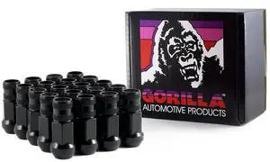 Gorilla Automotive 45038BC-20 Black 12mm x 1.50 Thread Size Forged Steel Chrome Finish Open End Lug Nut, (Pack of 20) Gorilla Automotive 45038BC-20 Black 12mm x 1.50 Thread Size Forged Steel Chrome Finish Open End Lug Nut, (Pack of 20)