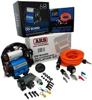 ARB Inflation Kit Air Compressor and Orange Air Hose Pump Up Kit with Quick Fitting Bundle On Board System, CKMA12 and 171302 Part Numbers in a New Air Systems Printed Box (Compressor & Inflation Kit) ARB Inflation Kit Air Compressor and Orange Air Hose Pump Up Kit with Quick Fitting Bundle On Board System, CKMA12 and 171302 Part Numbers in a New Air Systems Printed Box (Compressor & Inflation Kit)