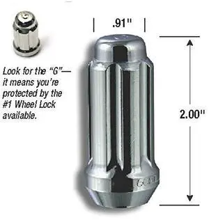 Gorilla Automotive 26641SD 14mm x 1.50 Thread Size Chrome Finish Small Diameter Duplex Wheel Lock, (Set of 4) Gorilla Automotive 26641SD 14mm x 1.50 Thread Size Chrome Finish Small Diameter Duplex Wheel Lock, (Set of 4)
