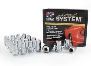 Gorilla Automotive 71634N "The System" Acorn Wheel Locks (12mm x 1.50 Thread Size) - For 6 Lug Wheels, Chrome Gorilla Automotive 71634N "The System" Acorn Wheel Locks (12mm x 1.50 Thread Size) - For 6 Lug Wheels, Chrome