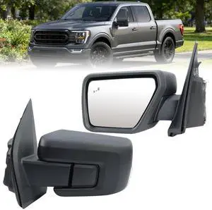 Driver Side Door Mirror Compatible With 2021 2022 2023 2024 2025 Ford F150 Mirror with Turn Signal Light Blind Spot Heated Power Glass Manual Folding,Matte Black (9Pins) Driver Side Door Mirror Compatible With 2021 2022 2023 2024 2025 Ford F150 Mirror with Turn Signal Light Blind Spot Heated Power Glass Manual Folding,Matte Black (9Pins)