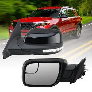 Left Driver Side Mirror Fits 2011 2012 2013 2014 2015 Ford Explorer With Blind Spot Glass,Heated,Turn Signal,Puddle Light,Manual Folding 7Pins Replaces BB5Z17683NA Left Driver Side Mirror Fits 2011 2012 2013 2014 2015 Ford Explorer With Blind Spot Glass,Heated,Turn Signal,Puddle Light,Manual Folding 7Pins Replaces BB5Z17683NA