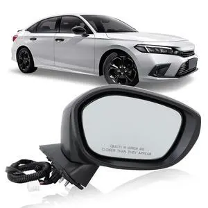 Right Passenger Side Mirror Compatible With 2022 2023 2024 2025 Honda Civic Sedan/Hatchback,Mirrors with Power Glass,Non-Heated,Manual Folding Black Replaces# HO1321350 76208T20A01 Right Passenger Side Mirror Compatible With 2022 2023 2024 2025 Honda Civic Sedan/Hatchback,Mirrors with Power Glass,Non-Heated,Manual Folding Black Replaces# HO1321350 76208T20A01