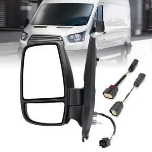 Driver Side Mirror,Mirror Assembly Compatible With 2015-2025 Ford Transit 150 250 350 350 HD,Transit Tow Power Glass,Towing Without Signal Light Non Heated,Black(Short Arm) Driver Side Mirror,Mirror Assembly Compatible With 2015-2025 Ford Transit 150 250 350 350 HD,Transit Tow Power Glass,Towing Without Signal Light Non Heated,Black(Short Arm)