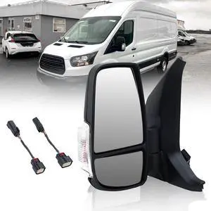 Driver Side Mirror,Mirrors Compatible with 2015-2021 Ford Transit 150 250 350 350 HD,Transit Side View Mirror with Power Glass,Heated,Signal Light,With Indicator Short Arm 6 Pins(Black) Driver Side Mirror,Mirrors Compatible with 2015-2021 Ford Transit 150 250 350 350 HD,Transit Side View Mirror with Power Glass,Heated,Signal Light,With Indicator Short Arm 6 Pins(Black)