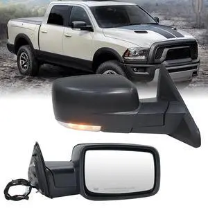 Passenger Side Mirror Compatible with 2009-2018 Dodge Ram 1500 2010-2018 Dodge Ram 2500 3500 4500 Mirror with Manual Fold Heated Turn Signal Light Puddle Light Black9 Pins Passenger Side Mirror Compatible with 2009-2018 Dodge Ram 1500 2010-2018 Dodge Ram 2500 3500 4500 Mirror with Manual Fold Heated Turn Signal Light Puddle Light Black9 Pins