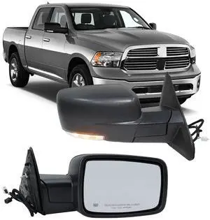Right Passenger Side Mirror Compatible with 2013-2018 Dodge Ram 1500 2500 3500 Mirrors with Heated Tuning LED Signal Puddle Lamp Power Fold Textured Black(9+2Pins) Right Passenger Side Mirror Compatible with 2013-2018 Dodge Ram 1500 2500 3500 Mirrors with Heated Tuning LED Signal Puddle Lamp Power Fold Textured Black(9+2Pins)