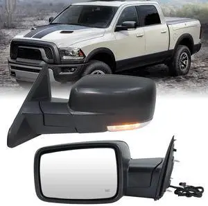 Side Mirror for 2009-2018 Dodge Ram 1500 2010-2018 Dodge Ram 2500 3500 4500 | (A Pair)Mirror with Manual Folding Heated Temper Sensor Turn Signal Light Puddle Light Black Set Side Mirror for 2009-2018 Dodge Ram 1500 2010-2018 Dodge Ram 2500 3500 4500 | (A Pair)Mirror with Manual Folding Heated Temper Sensor Turn Signal Light Puddle Light Black Set