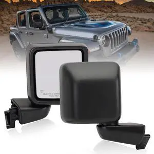 Passenger Side Mirror for 2018-2025 Jeep Wrangler JL/2020 2021 2022 2025 Gladiator JT,Mirror Assembly with Heated,Manual Folding Without Turn Singal/Blind Spot,Replace 68281890AE 68281890AB Passenger Side Mirror for 2018-2025 Jeep Wrangler JL/2020 2021 2022 2025 Gladiator JT,Mirror Assembly with Heated,Manual Folding Without Turn Singal/Blind Spot,Replace 68281890AE 68281890AB