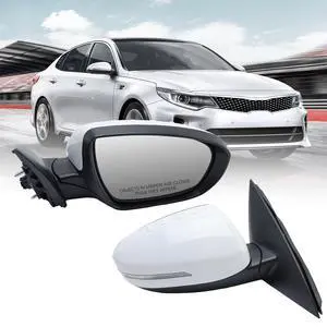 Passenger Side Mirror Compatible with 2014 2015 Kia Optima Mirrors with Heated,Turn Signal Light,Power Glass,Manual Folding White (6 Pins) Passenger Side Mirror Compatible with 2014 2015 Kia Optima Mirrors with Heated,Turn Signal Light,Power Glass,Manual Folding White (6 Pins)