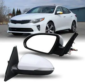 Left Driver Side Mirror Compatible with 2016 2017 2018 Kia Optima Mirrors with Signal Light Power Glass Manual Folding Rearview Mirror Primer White Replace# KI1320200,87610-D5000 (5pins) Left Driver Side Mirror Compatible with 2016 2017 2018 Kia Optima Mirrors with Signal Light Power Glass Manual Folding Rearview Mirror Primer White Replace# KI1320200,87610-D5000 (5pins)
