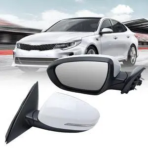 Left Driver Mirror Compatible with 2014 2015 Kia Optima Mirrors with Heated,Turn Signal Light,Power Glass,Manual Folding White (6 Pins) Left Driver Mirror Compatible with 2014 2015 Kia Optima Mirrors with Heated,Turn Signal Light,Power Glass,Manual Folding White (6 Pins)