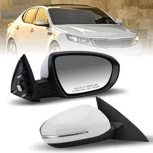 Passenger Side Mirror Compatible with 2011 2012 2013 Kia Optima Mirrors with Turn Signal Light,Power Glass,Manual Folding,Replace KI1321152 White (5 Pins) Passenger Side Mirror Compatible with 2011 2012 2013 Kia Optima Mirrors with Turn Signal Light,Power Glass,Manual Folding,Replace KI1321152 White (5 Pins)