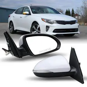 Right Passenger Side Mirror Compatible with 2016 2017 2018 Kia Optima Mirrors with Signal Light Power Glass Manual Folding Rearview Mirror Primer White Replace# KI1321200,87620-D5000 (5pins) Right Passenger Side Mirror Compatible with 2016 2017 2018 Kia Optima Mirrors with Signal Light Power Glass Manual Folding Rearview Mirror Primer White Replace# KI1321200,87620-D5000 (5pins)