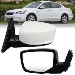 Driver Side Mirror Compatible with Honda Accord 2008 2009 2010 2011 2012 Mirrors with Heated Power Glass Manual Folding Left Door Mirrors Assembly 5 Pins White Driver Side Mirror Compatible with Honda Accord 2008 2009 2010 2011 2012 Mirrors with Heated Power Glass Manual Folding Left Door Mirrors Assembly 5 Pins White