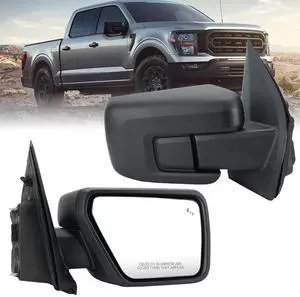 Passenger Side Door Mirror Compatible With 2021 2022 2023 2024 2025 Ford F150 Mirror with Blind Spot Temperature Sensors Heated Power Glass Manual Folding,Matte Black (9Pins) Passenger Side Door Mirror Compatible With 2021 2022 2023 2024 2025 Ford F150 Mirror with Blind Spot Temperature Sensors Heated Power Glass Manual Folding,Matte Black (9Pins)
