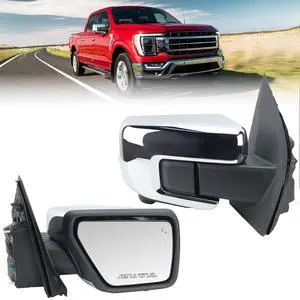 Passenger Side Mirror for 2021-2025 Ford F150 with Camera Chrome(18+1Pins) | Mirrors with Memory Camera Power Folding Blind Spot Turn Signal Puddle Light Temperature Sensor Heated (Right) Passenger Side Mirror for 2021-2025 Ford F150 with Camera Chrome(18+1Pins) | Mirrors with Memory Camera Power Folding Blind Spot Turn Signal Puddle Light Temperature Sensor Heated (Right)