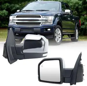 Driver Side Mirror Compatible with 2015-2020 Ford F150 Mirrors with Camera Power Folding Memory Heated Turn Signal Blind Spot Detection,Puddle Lights,Chrome (18+4 Pins) Driver Side Mirror Compatible with 2015-2020 Ford F150 Mirrors with Camera Power Folding Memory Heated Turn Signal Blind Spot Detection,Puddle Lights,Chrome (18+4 Pins)