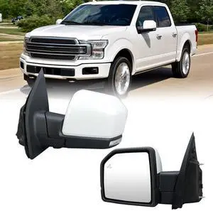 Driver Side Mirror for 2015-2020 Ford F150 with Camera White(18+4 Pins) | Mirrors with Camera Power Folding Memory Heated Turn Signal Blind Spot Detection,Puddle Lights Driver Side Mirror for 2015-2020 Ford F150 with Camera White(18+4 Pins) | Mirrors with Camera Power Folding Memory Heated Turn Signal Blind Spot Detection,Puddle Lights