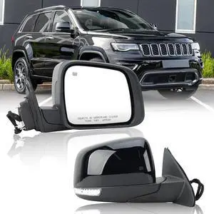 Right Passenger Side Mirror Compatible With 2011-2021 Jeep Grand Cherokee Mirrors With Memory Heated Turn Signal Manual Folding Power Glass Replace 57010704AJ(11Pins) Black Right Passenger Side Mirror Compatible With 2011-2021 Jeep Grand Cherokee Mirrors With Memory Heated Turn Signal Manual Folding Power Glass Replace 57010704AJ(11Pins) Black