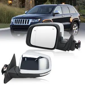 Left Driver Side Mirror Compatible with Jeep Grand Cherokee 2011-2021 WK Mirrors with Power Folding,Memory,Blind Spot,Puddle Light,Turn Signal,Heated,Chrome Replaces 5VB45AXRAB (18Pins) Left Driver Side Mirror Compatible with Jeep Grand Cherokee 2011-2021 WK Mirrors with Power Folding,Memory,Blind Spot,Puddle Light,Turn Signal,Heated,Chrome Replaces 5VB45AXRAB (18Pins)