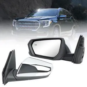 Driver Side Mirror Compatible With 2018 2019 2020 2021 2022 2023 2024 Chevy Equinox GMC Terrain Mirrors With Power Glass Heated Turn Signal Blind Spot Replaces#84225386 (Chrome) 8 Pins Driver Side Mirror Compatible With 2018 2019 2020 2021 2022 2023 2024 Chevy Equinox GMC Terrain Mirrors With Power Glass Heated Turn Signal Blind Spot Replaces#84225386 (Chrome) 8 Pins