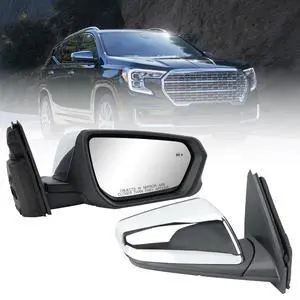 Passenger Side Mirror Compatible With 2018 2019 2020 2021 2022 2023 2024 Chevy Equinox GMC Terrain Mirrors With Power Glass Heated Turn Signal Blind Spot Replaces#84225387(Chrome)8 Pins Passenger Side Mirror Compatible With 2018 2019 2020 2021 2022 2023 2024 Chevy Equinox GMC Terrain Mirrors With Power Glass Heated Turn Signal Blind Spot Replaces#84225387(Chrome)8 Pins