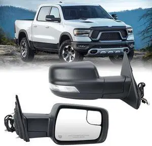 Passenger Side Mirror For 2019 2020 2021 2022 2023 2024 Ram 1500 Mirrors with Heated Power Folding Power Glass Turn Signal Puddle Lights Black Replace 68276500AH Passenger Side Mirror For 2019 2020 2021 2022 2023 2024 Ram 1500 Mirrors with Heated Power Folding Power Glass Turn Signal Puddle Lights Black Replace 68276500AH