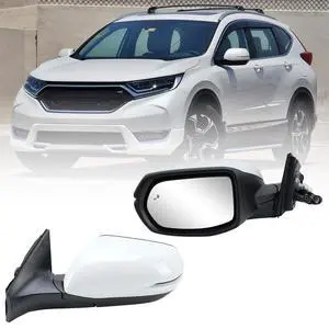 Driver Side Mirror Compatible With 2017-2022 Honda CRV EX EX-L Touring Mirrors With Heated Blind Spot Turn Signal Power Glass Manual Folding White Replace# 76251T1WA01ZF(9Pins) Driver Side Mirror Compatible With 2017-2022 Honda CRV EX EX-L Touring Mirrors With Heated Blind Spot Turn Signal Power Glass Manual Folding White Replace# 76251T1WA01ZF(9Pins)