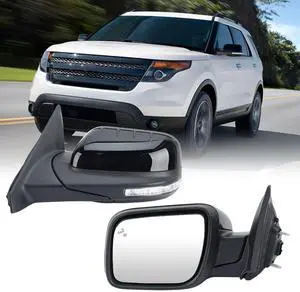 Left Driver Side Door Mirror Compatible with Ford Explorer 2011-2015 Mirrors with Power Glass Heated with Turn Signal Light Puddle Lamp Blind Spot Detection Textured Black (9 Pins) Left Driver Side Door Mirror Compatible with Ford Explorer 2011-2015 Mirrors with Power Glass Heated with Turn Signal Light Puddle Lamp Blind Spot Detection Textured Black (9 Pins)