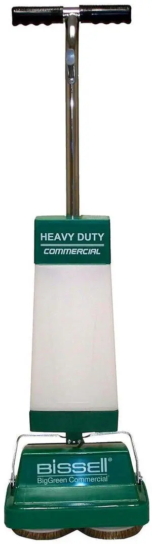 Bissell BigGreen BGFS5000 Portable Two Brush Floor Scrubber & Polisher, Polypropylene, 13"" W x 7"" D x 44"" H, White & Green Bissell BigGreen BGFS5000 Portable Two Brush Floor Scrubber & Polisher, Polypropylene, 13"" W x 7"" D x 44"" H, White & Green
