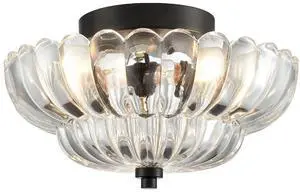 HYDELITE Modern Black Ceiling Light Traditional with Scalloped Clear Glass | 3-Light Semi Flush Mount Ceiling Light with Scalloped for Living Room Hallway Close to Ceiling Light Fixture HYDELITE Modern Black Ceiling Light Traditional with Scalloped Clear Glass | 3-Light Semi Flush Mount Ceiling Light with Scalloped for Living Room Hallway Close to Ceiling Light Fixture