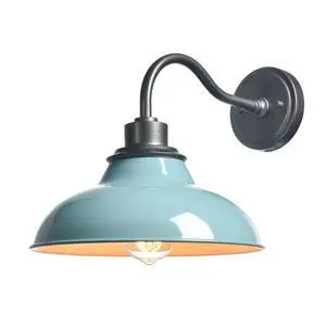 HYDELITE Macaron Wall Sconce Gooseneck with Nautical Sea Green Shade | Modern Indoor Barn Shade Wall Lighting for Bedroom Living Room Kitchen Hallway HYDELITE Macaron Wall Sconce Gooseneck with Nautical Sea Green Shade | Modern Indoor Barn Shade Wall Lighting for Bedroom Living Room Kitchen Hallway