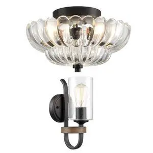 HYDELITE Enhance Your Space with Modern Black Ceiling Light and Industrial Black Wall Sconce Combo HYDELITE Enhance Your Space with Modern Black Ceiling Light and Industrial Black Wall Sconce Combo