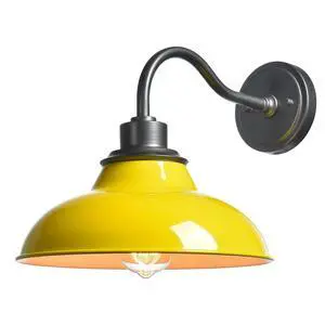 HYDELITE Macaron Yellow Wall Sconce Gooseneck Indoor Wall Light | Barn Hardwired Wall Lighting for Bedroom Bathroom Living Room Kitchen Hallway HYDELITE Macaron Yellow Wall Sconce Gooseneck Indoor Wall Light | Barn Hardwired Wall Lighting for Bedroom Bathroom Living Room Kitchen Hallway