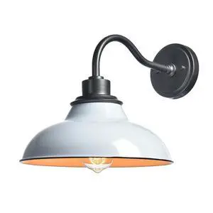HYDELITE Wall Sconce White Barn Shade Gooseneck Wall Lighting | Modern Indoor Hardwired E26 Wall Lights for Bedroom Bathroom Living Room Kitchen Hallway HYDELITE Wall Sconce White Barn Shade Gooseneck Wall Lighting | Modern Indoor Hardwired E26 Wall Lights for Bedroom Bathroom Living Room Kitchen Hallway