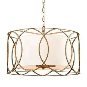 HYDELITE Brass Drum Pendant Light 3-Light with White Linen Diffuser | Gold Drum Chandelier Adjustable Dining Table Fixture for Kitchen Island Bedroom Living Room HYDELITE Brass Drum Pendant Light 3-Light with White Linen Diffuser | Gold Drum Chandelier Adjustable Dining Table Fixture for Kitchen Island Bedroom Living Room