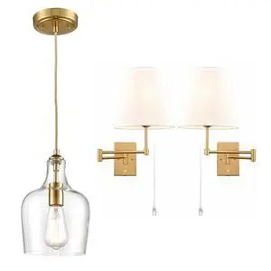 HYDELITE Pendant Light Fixtures and Swing Arm Wall Lamp Set HYDELITE Pendant Light Fixtures and Swing Arm Wall Lamp Set