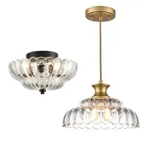 HYDELITE Glass Ceiling Light with Glass Pendant Light HYDELITE Glass Ceiling Light with Glass Pendant Light