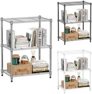 M 450 lbs Wire Storage Shelving 3-Tier Utility Shelving Unit Steel Organizer Wire Rack for Home,Kitchen,Office,Chrome,irongrey,White(11.8" D x 17.7" W x 26.4" H) M 450 lbs Wire Storage Shelving 3-Tier Utility Shelving Unit Steel Organizer Wire Rack for Home,Kitchen,Office,Chrome,irongrey,White(11.8" D x 17.7" W x 26.4" H)