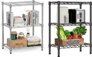 2 PCS Wire Storage Shelving 3-Tier Utility Shelving Unit Steel Organizer Wire Rack for Home,Kitchen,Office,Chr-Tier Utility Shelving Unit Steel Organizer Wire Rack for Home,Kitchen,Office,Chrome 2 PCS Wire Storage Shelving 3-Tier Utility Shelving Unit Steel Organizer Wire Rack for Home,Kitchen,Office,Chr-Tier Utility Shelving Unit Steel Organizer Wire Rack for Home,Kitchen,Office,Chrome