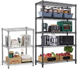 M 2 PCS Steel Storage Shelving Utility Shelving Unit Steel Organizer Wire Rack for Home,Kitchen,Office,Garage M 2 PCS Steel Storage Shelving Utility Shelving Unit Steel Organizer Wire Rack for Home,Kitchen,Office,Garage
