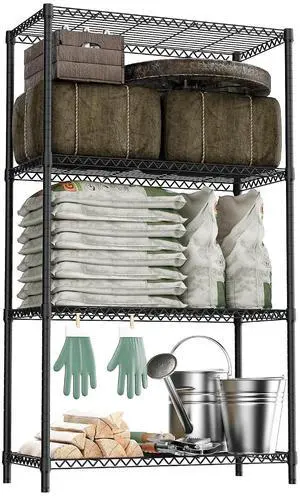 M 2400LBS 35.5" W Standing Shelf Units Wire Rust-Proof Outdoor Storage Shelving 4-Tier Utility Shelving Unit for Garden Home,Kitchen,Office Dark Grey 17.7" D x 35.5" W x 59.4" H M 2400LBS 35.5" W Standing Shelf Units Wire Rust-Proof Outdoor Storage Shelving 4-Tier Utility Shelving Unit for Garden Home,Kitchen,Office Dark Grey 17.7" D x 35.5" W x 59.4" H