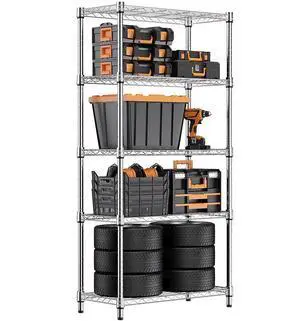 M 1250 lbs Steel Heavy Duty 5-Tier Utility Shelving Unit Steel Organizer Wire Rack for Home,Kitchen,Office,Chrome (13.7" D x 23.6" W x 62.4" H) M 1250 lbs Steel Heavy Duty 5-Tier Utility Shelving Unit Steel Organizer Wire Rack for Home,Kitchen,Office,Chrome (13.7" D x 23.6" W x 62.4" H)