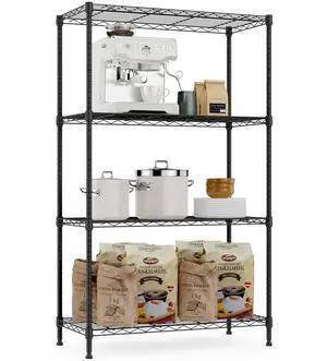 M 1000 lbs Storage Shelving Steel Heavy Duty 4-Tier Utility Shelving Unit Steel Organizer Wire Rack for Home,Kitchen,Office (13.7" D x 29.5" W x 47.2" H) M 1000 lbs Storage Shelving Steel Heavy Duty 4-Tier Utility Shelving Unit Steel Organizer Wire Rack for Home,Kitchen,Office (13.7" D x 29.5" W x 47.2" H)