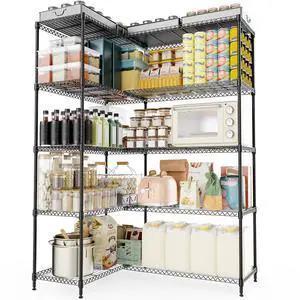 M 5 Tiers Storage Shelves Load 1500LBS, Metal Shelving Wire Metal Shelving Unit Shelves for Storage Adjustable Garage Shelving for Pantry Kitchen Garage Black 15.8" D x 33.5" W x 70.5" H M 5 Tiers Storage Shelves Load 1500LBS, Metal Shelving Wire Metal Shelving Unit Shelves for Storage Adjustable Garage Shelving for Pantry Kitchen Garage Black 15.8" D x 33.5" W x 70.5" H